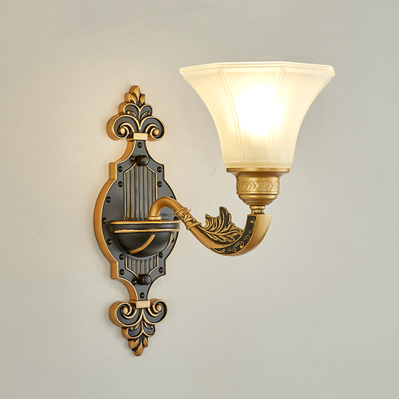 Retro Style Flared Suspension Light Cream Frosted Glass Chandelier Light for Living Room Clearhalo 'Ceiling Lights' 'Chandeliers' Lighting' options 2204745