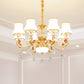 White Glass Bud Ceiling Lighting Traditional Living Room Chandelier Light Fixture with Crystal Draping 8 White A Clearhalo 'Ceiling Lights' 'Chandeliers' Lighting' options 2204820_758e4328-2558-425f-abf4-e7dd4956fca3