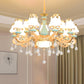 Handblown Glass Gold Chandelier Light Bud Retro Pendant Light Fixture with Crystal Accent Clearhalo 'Ceiling Lights' 'Chandeliers' Lighting' options 2204836
