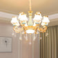 Handblown Glass Gold Chandelier Light Bud Retro Pendant Light Fixture with Crystal Accent Clearhalo 'Ceiling Lights' 'Chandeliers' Lighting' options 2204840