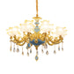 Traditional Ruffled Floral Ceiling Lighting Textured Glass Chandelier Light Fixture with Crystal Accent Clearhalo 'Ceiling Lights' 'Chandeliers' Lighting' options 2204921