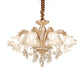 Ruffled Bell Textured Glass Chandelier Light Retro Living Room Hanging Light with Hanging Crystal in Gold 8 Gold Clearhalo 'Ceiling Lights' 'Chandeliers' Lighting' options 2204992_e55fe902-efa4-4258-a540-9e9a833a7fb5