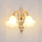 Gold Floral Shade Ceiling Lighting Traditional Ruffle Glass Living Room Chandelier Light with Crystal Draping 2 Gold Clearhalo 'Ceiling Lights' 'Chandeliers' Lighting' options 2205027_add5fe15-423f-455f-a860-bacd502ec70e