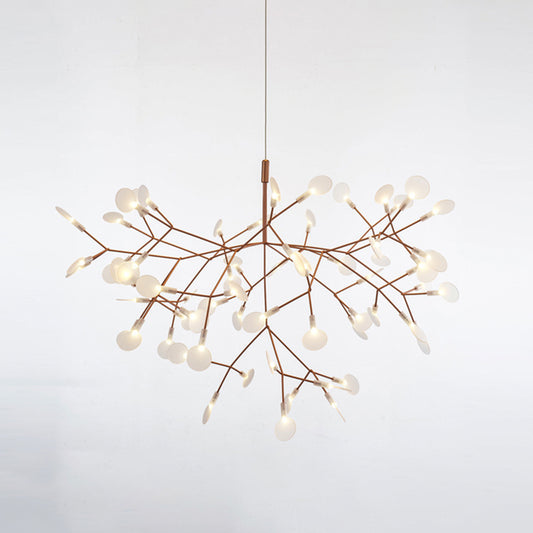 Firefly Bedroom LED Ceiling Lighting Acrylic Postmodern Chandelier Light Fixture in Rose Gold 45 Rose Gold Clearhalo 'Ceiling Lights' 'Chandeliers' 'Modern Chandeliers' 'Modern' Lighting' 2205049