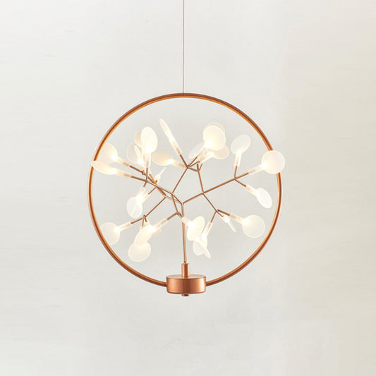 Firefly Bedroom LED Ceiling Lighting Acrylic Postmodern Chandelier Light Fixture in Rose Gold 27 Rose Gold Clearhalo 'Ceiling Lights' 'Chandeliers' 'Modern Chandeliers' 'Modern' Lighting' 2205051