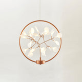 Firefly Bedroom LED Ceiling Lighting Acrylic Postmodern Chandelier Light Fixture in Rose Gold 27 Rose Gold Clearhalo 'Ceiling Lights' 'Chandeliers' 'Modern Chandeliers' 'Modern' Lighting' 2205051