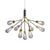 Metallic Branch Shaped Chandelier Lighting Minimalistic LED Pendant Light with Bulb-Shaped Glass 9 Smoke Gray Clearhalo 'Ceiling Lights' 'Chandeliers' 'Clear' 'Glass shade' 'Glass' 'Industrial' 'Modern Chandeliers' 'Modern' 'Tiffany' 'Traditional Chandeliers' Lighting' 2205066