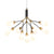 Metallic Branch Shaped Chandelier Lighting Minimalistic LED Pendant Light with Bulb-Shaped Glass 9 Textured White Clearhalo 'Ceiling Lights' 'Chandeliers' 'Clear' 'Glass shade' 'Glass' 'Industrial' 'Modern Chandeliers' 'Modern' 'Tiffany' 'Traditional Chandeliers' Lighting' 2205074
