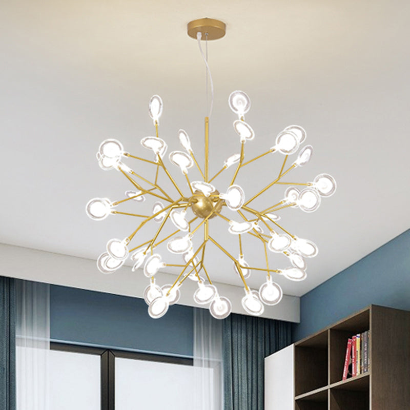 Sputnik Firefly LED Suspension Light Minimalist Acrylic Bedroom Chandelier Lighting Clearhalo 'Ceiling Lights' 'Chandeliers' 'Modern Chandeliers' 'Modern' Lighting' 2205094