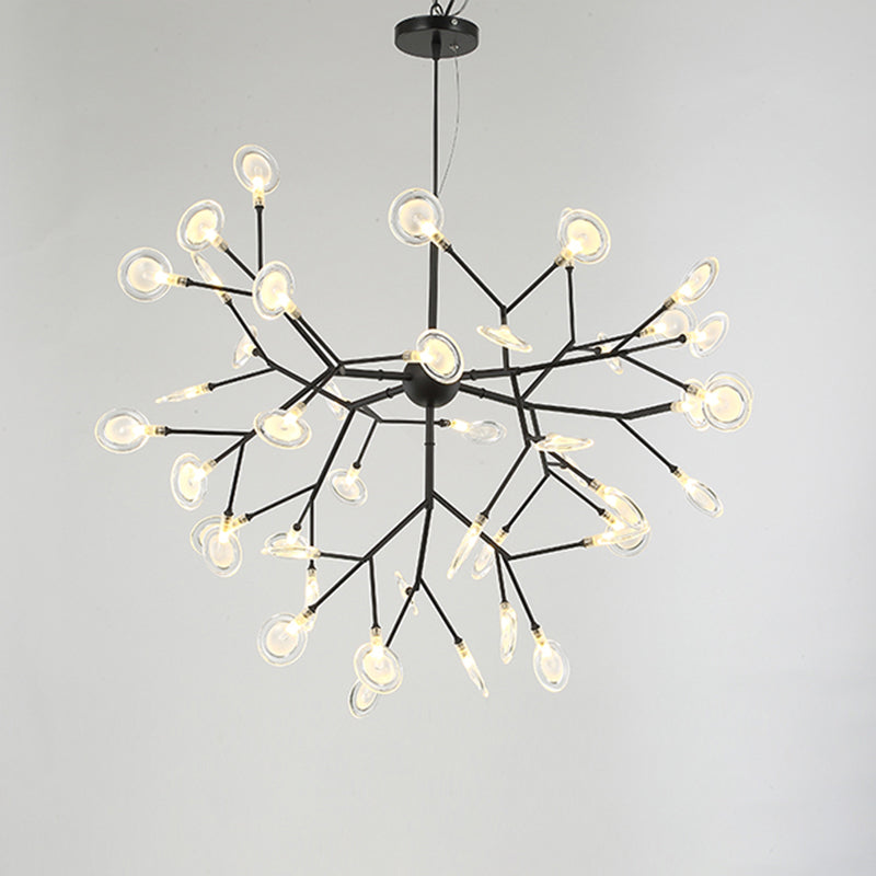 Sputnik Firefly LED Suspension Light Minimalist Acrylic Bedroom Chandelier Lighting 45 Black Clearhalo 'Ceiling Lights' 'Chandeliers' 'Modern Chandeliers' 'Modern' Lighting' 2205101