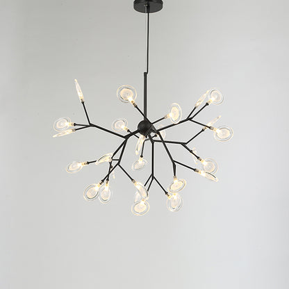 Sputnik Firefly LED Suspension Light Minimalist Acrylic Bedroom Chandelier Lighting 27 Black Clearhalo 'Ceiling Lights' 'Chandeliers' 'Modern Chandeliers' 'Modern' Lighting' 2205103