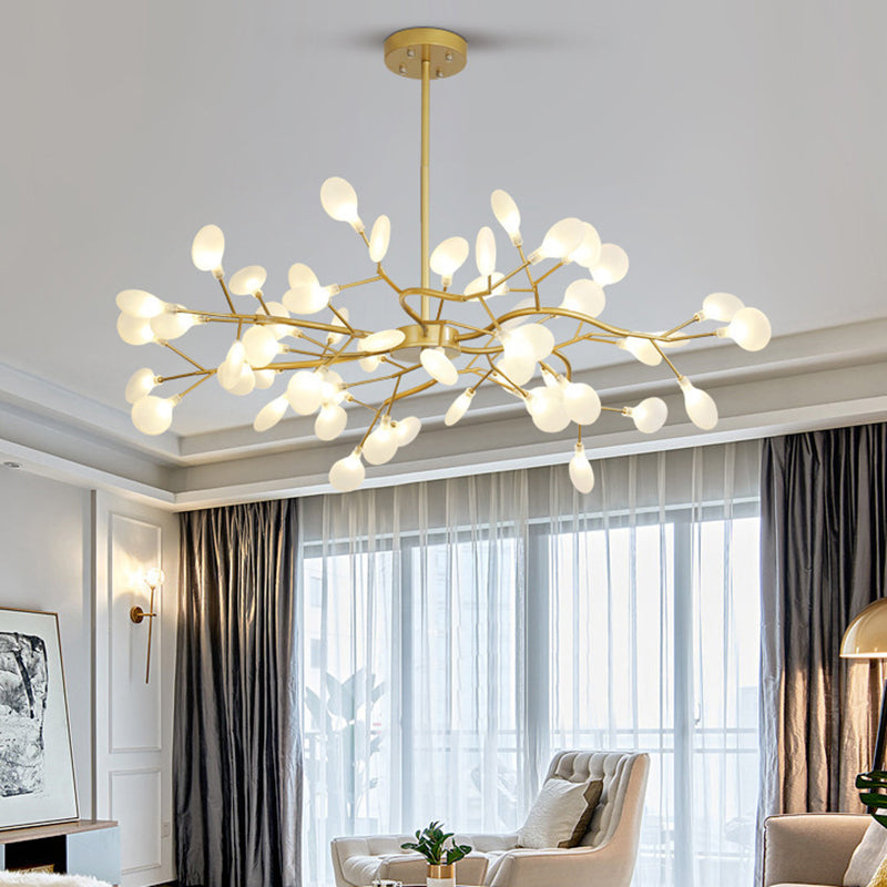 Simplicity Branched Firefly Chandelier Light Acrylic Living Room LED Pendant Light Fixture Clearhalo 'Ceiling Lights' 'Chandeliers' 'Modern Chandeliers' 'Modern' Lighting' 2205105