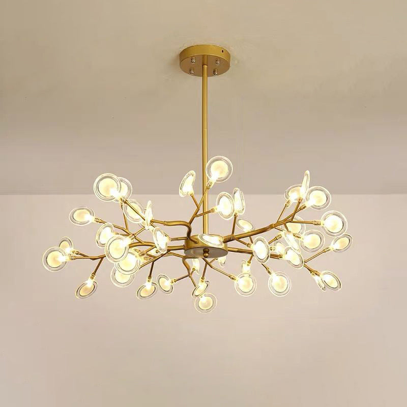 Simplicity Branched Firefly Chandelier Light Acrylic Living Room LED Pendant Light Fixture 45 Gold B Clearhalo 'Ceiling Lights' 'Chandeliers' 'Modern Chandeliers' 'Modern' Lighting' 2205110