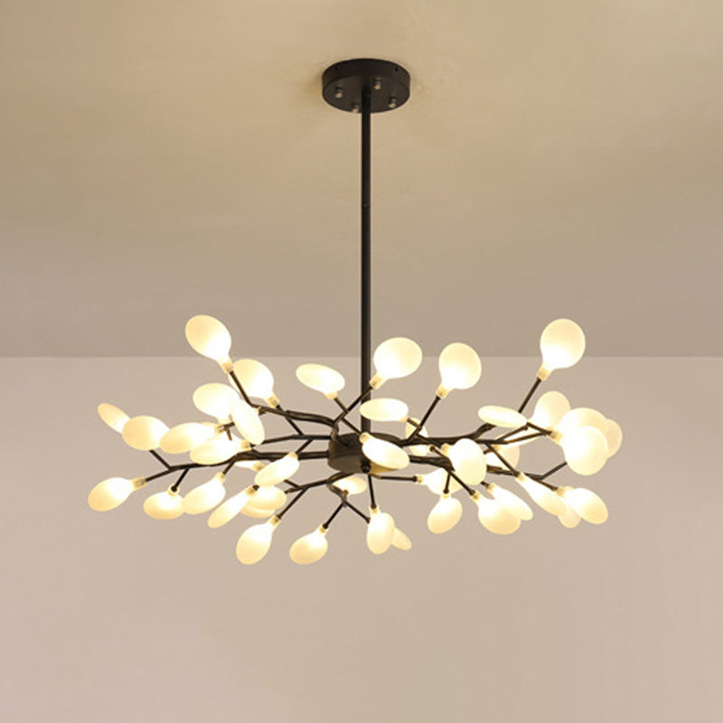 Simplicity Branched Firefly Chandelier Light Acrylic Living Room LED Pendant Light Fixture 30 Black A Clearhalo 'Ceiling Lights' 'Chandeliers' 'Modern Chandeliers' 'Modern' Lighting' 2205114