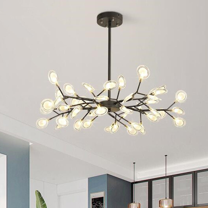 Simplicity Branched Firefly Chandelier Light Acrylic Living Room LED Pendant Light Fixture Clearhalo 'Ceiling Lights' 'Chandeliers' 'Modern Chandeliers' 'Modern' Lighting' 2205118