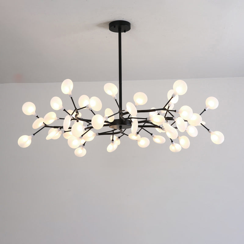 Acrylic Firefly LED Suspension Light Nordic Style Chandelier Light for Living Room 54 Black Clearhalo 'Ceiling Lights' 'Chandeliers' 'Modern Chandeliers' 'Modern' Lighting' 2205123