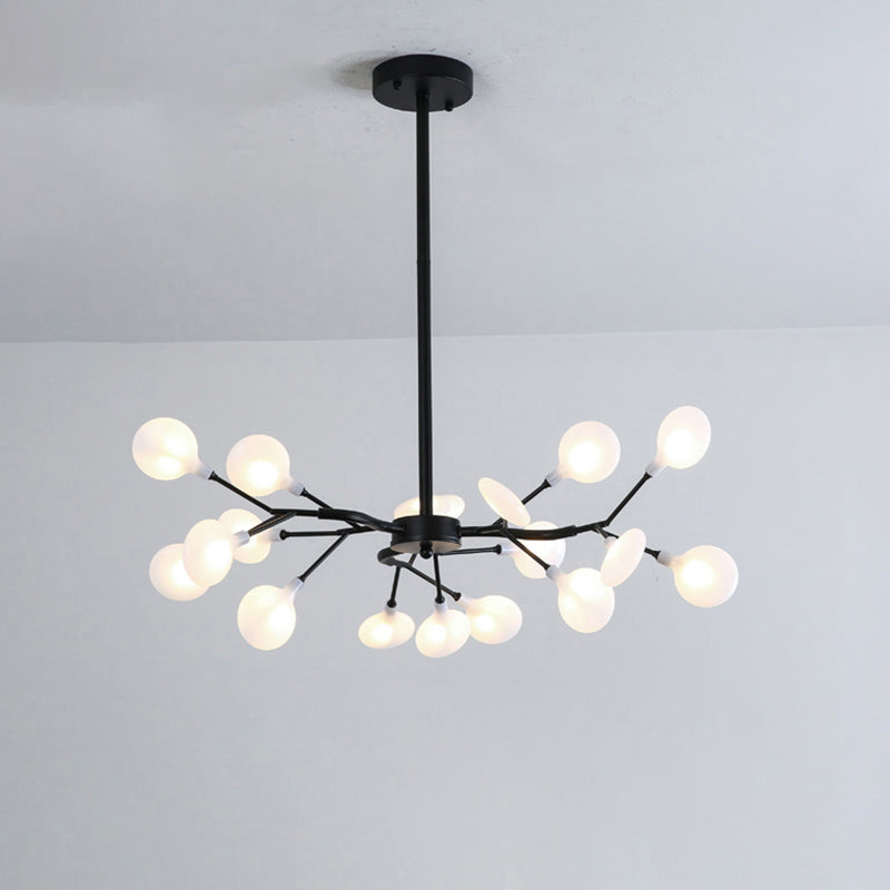 Acrylic Firefly LED Suspension Light Nordic Style Chandelier Light for Living Room 18 Black Clearhalo 'Ceiling Lights' 'Chandeliers' 'Modern Chandeliers' 'Modern' Lighting' 2205128