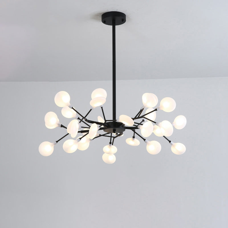 Acrylic Firefly LED Suspension Light Nordic Style Chandelier Light for Living Room 30 Black Clearhalo 'Ceiling Lights' 'Chandeliers' 'Modern Chandeliers' 'Modern' Lighting' 2205130