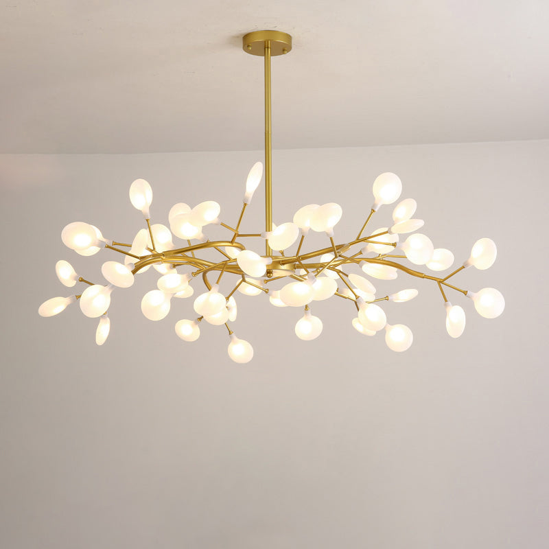 Acrylic Firefly LED Suspension Light Nordic Style Chandelier Light for Living Room 63 Gold Clearhalo 'Ceiling Lights' 'Chandeliers' 'Modern Chandeliers' 'Modern' Lighting' 2205133