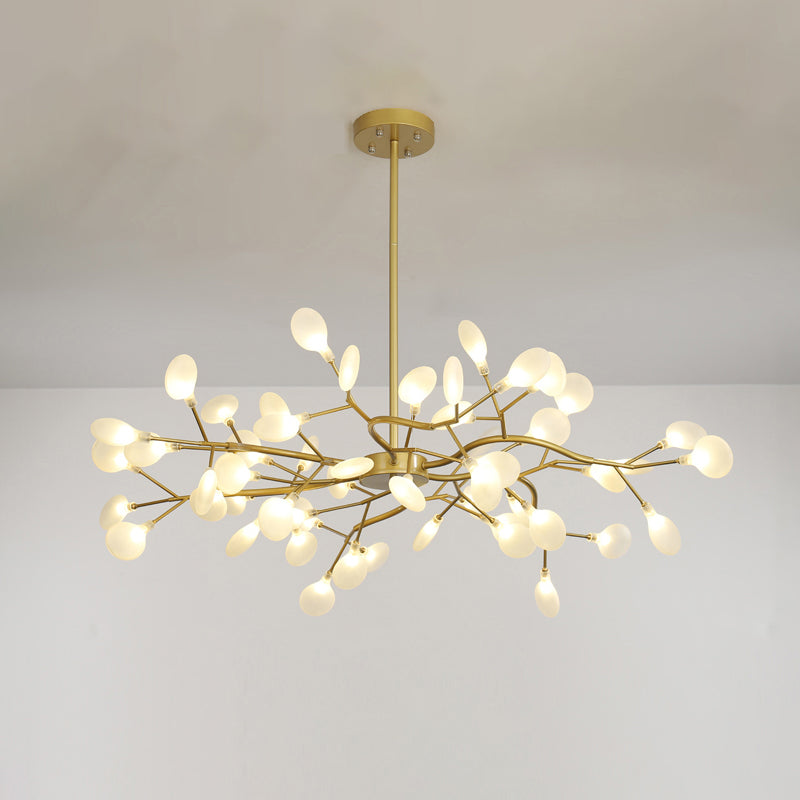 Branch Shaped Living Room Chandelier Lighting Metallic Minimalist LED Pendant Light 54 Gold Clearhalo 'Ceiling Lights' 'Chandeliers' 'Modern Chandeliers' 'Modern' Lighting' 2205146