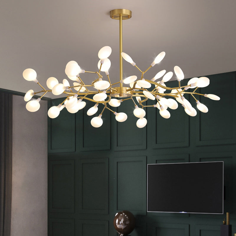 Tree Branch LED Ceiling Lighting Postmodern Metallic Living Room Chandelier Light Fixture Clearhalo 'Ceiling Lights' 'Chandeliers' 'Glass shade' 'Glass' 'Modern Chandeliers' 'Modern' Lighting' 2205147