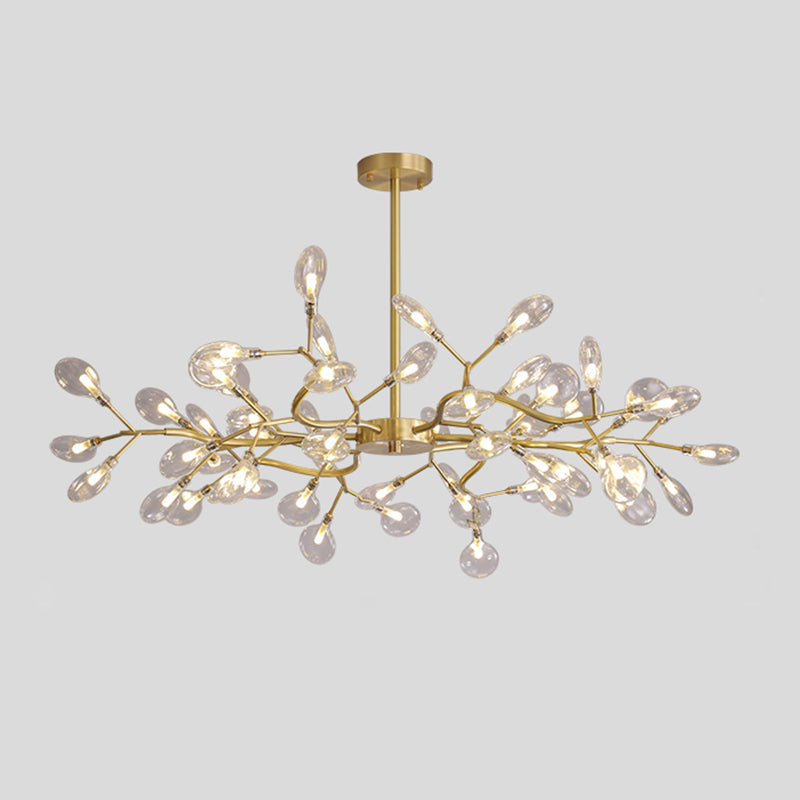 Tree Branch LED Ceiling Lighting Postmodern Metallic Living Room Chandelier Light Fixture 54 Brass D Clearhalo 'Ceiling Lights' 'Chandeliers' 'Glass shade' 'Glass' 'Modern Chandeliers' 'Modern' Lighting' 2205150