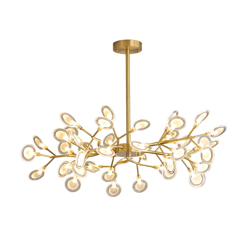 Tree Branch LED Ceiling Lighting Postmodern Metallic Living Room Chandelier Light Fixture Clearhalo 'Ceiling Lights' 'Chandeliers' 'Glass shade' 'Glass' 'Modern Chandeliers' 'Modern' Lighting' 2205153