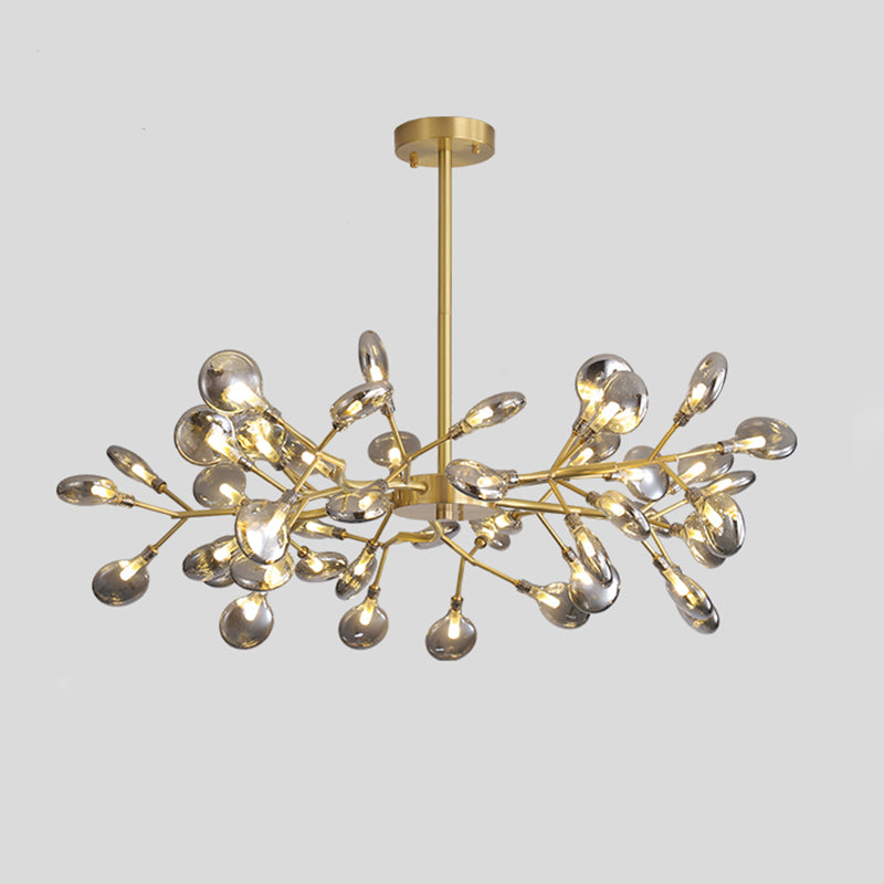 Tree Branch LED Ceiling Lighting Postmodern Metallic Living Room Chandelier Light Fixture 45 Brass C Clearhalo 'Ceiling Lights' 'Chandeliers' 'Glass shade' 'Glass' 'Modern Chandeliers' 'Modern' Lighting' 2205154