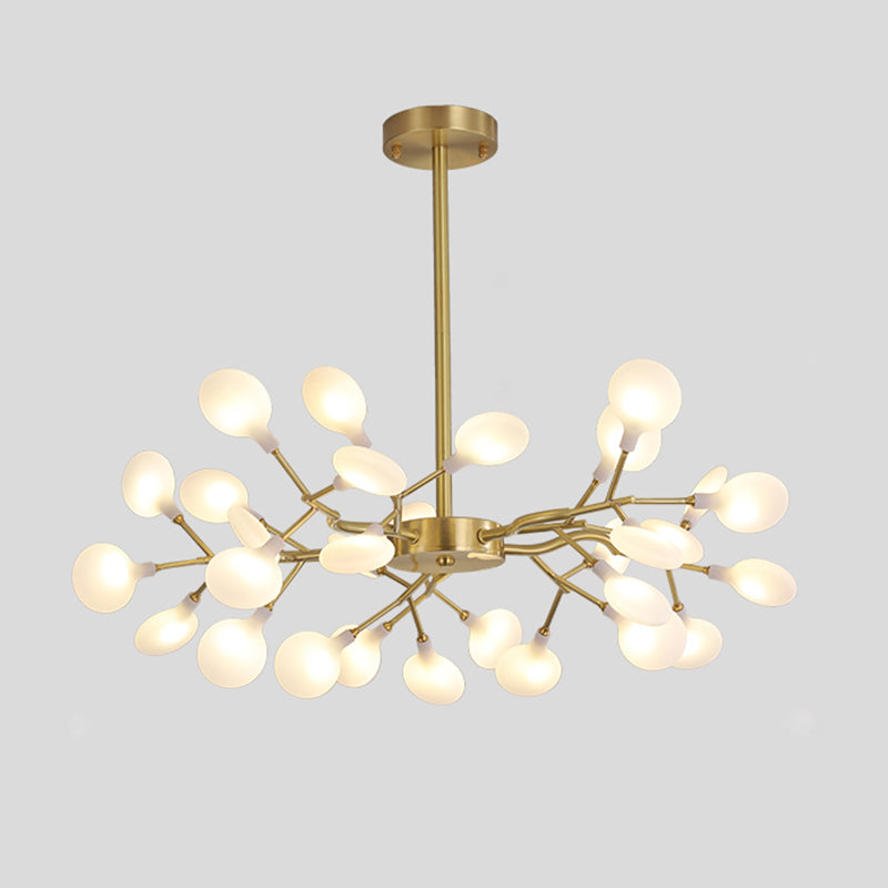 Tree Branch LED Ceiling Lighting Postmodern Metallic Living Room Chandelier Light Fixture 30 Brass B Clearhalo 'Ceiling Lights' 'Chandeliers' 'Glass shade' 'Glass' 'Modern Chandeliers' 'Modern' Lighting' 2205157