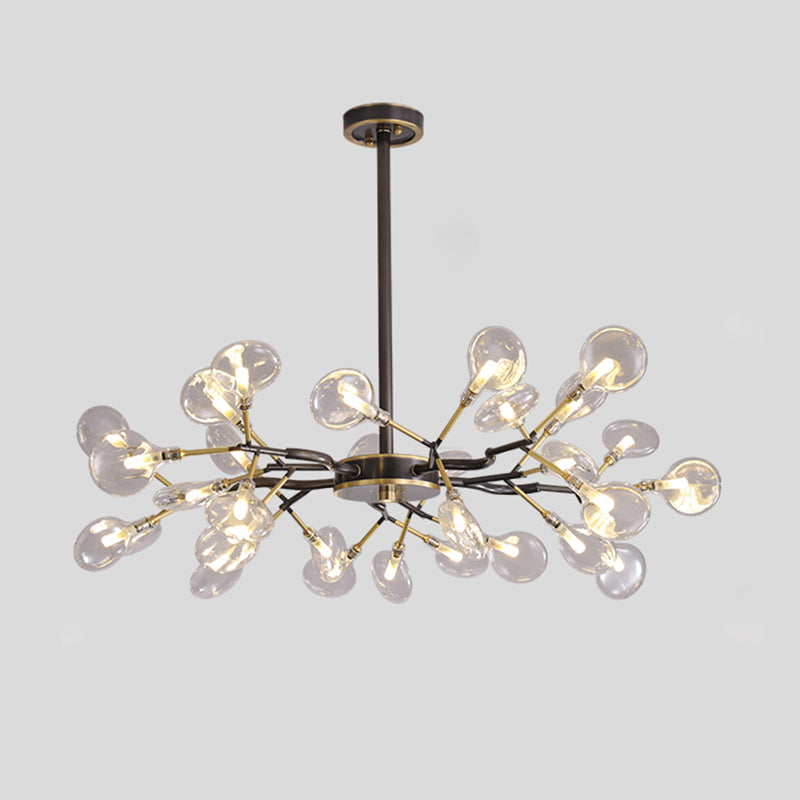 Tree Branch LED Ceiling Lighting Postmodern Metallic Living Room Chandelier Light Fixture 30 Black D Clearhalo 'Ceiling Lights' 'Chandeliers' 'Glass shade' 'Glass' 'Modern Chandeliers' 'Modern' Lighting' 2205163