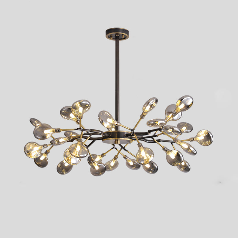 Tree Branch LED Ceiling Lighting Postmodern Metallic Living Room Chandelier Light Fixture 30 Black C Clearhalo 'Ceiling Lights' 'Chandeliers' 'Glass shade' 'Glass' 'Modern Chandeliers' 'Modern' Lighting' 2205166