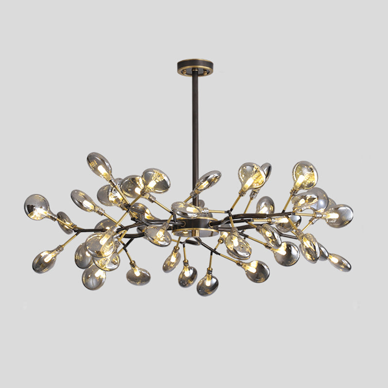 Tree Branch LED Ceiling Lighting Postmodern Metallic Living Room Chandelier Light Fixture 45 Black C Clearhalo 'Ceiling Lights' 'Chandeliers' 'Glass shade' 'Glass' 'Modern Chandeliers' 'Modern' Lighting' 2205167
