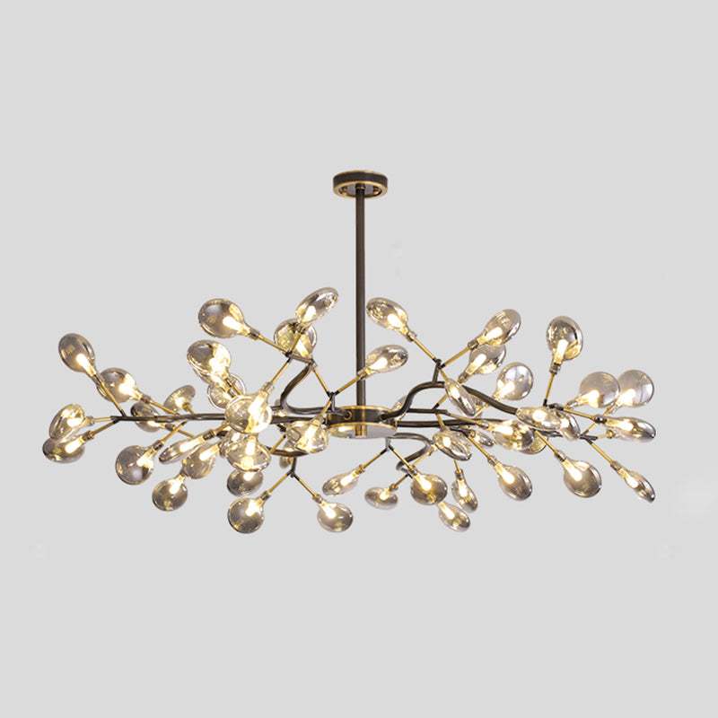 Tree Branch LED Ceiling Lighting Postmodern Metallic Living Room Chandelier Light Fixture 54 Black C Clearhalo 'Ceiling Lights' 'Chandeliers' 'Glass shade' 'Glass' 'Modern Chandeliers' 'Modern' Lighting' 2205168