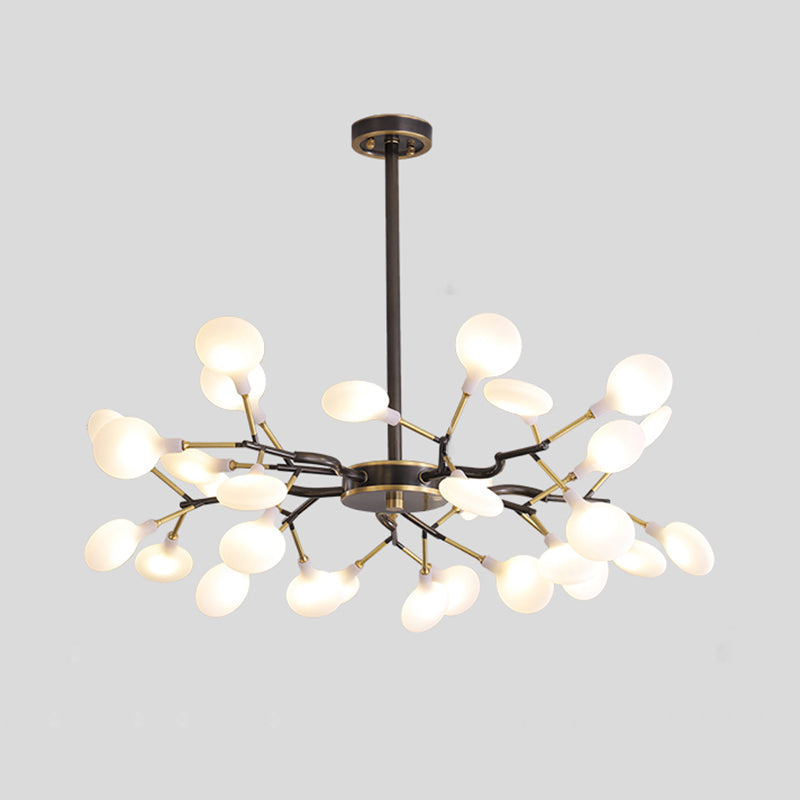 Tree Branch LED Ceiling Lighting Postmodern Metallic Living Room Chandelier Light Fixture 30 Black B Clearhalo 'Ceiling Lights' 'Chandeliers' 'Glass shade' 'Glass' 'Modern Chandeliers' 'Modern' Lighting' 2205169
