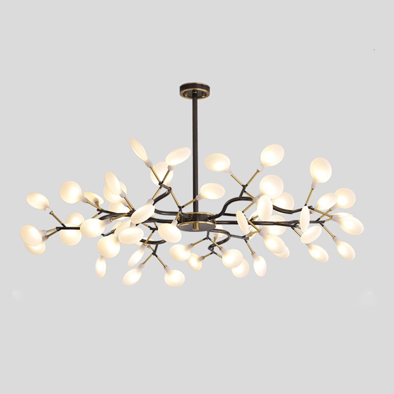 Tree Branch LED Ceiling Lighting Postmodern Metallic Living Room Chandelier Light Fixture 54 Black B Clearhalo 'Ceiling Lights' 'Chandeliers' 'Glass shade' 'Glass' 'Modern Chandeliers' 'Modern' Lighting' 2205171