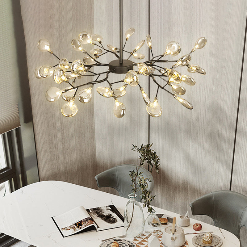 Simplistic Firefly Chandelier Pendant Light Acrylic Living Room LED Hanging Light Clearhalo 'Ceiling Lights' 'Chandeliers' 'Modern Chandeliers' 'Modern' Lighting' 2205177