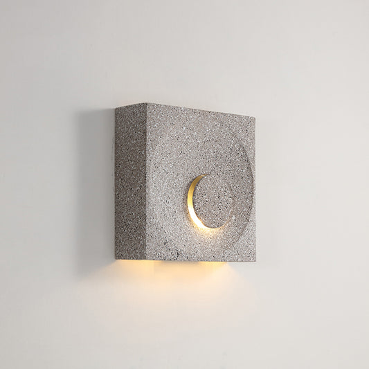 Nordic Style Square Shaped LED Wall Sconce Light Cement Bedroom Wall Mounted Lighting Light Coffee Clearhalo 'Modern wall lights' 'Modern' 'Wall Lamps & Sconces' 'Wall Lights' Lighting' 2205265