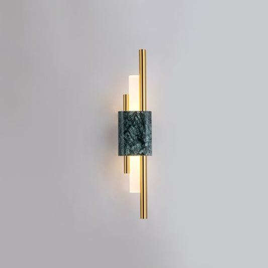 Stick Wall Sconce Light Simplistic Acrylic Green LED Wall Mount Light with Marble Decor Green 18" Clearhalo 'Modern wall lights' 'Modern' 'Wall Lamps & Sconces' 'Wall Lights' Lighting' 2205277