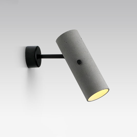 Cylindrical Shade Cement Wall Spotlight Minimalistic Grey LED Wall Lighting Fixture Clearhalo 'Modern wall lights' 'Modern' 'Wall Lamps & Sconces' 'Wall Lights' Lighting' 2205278