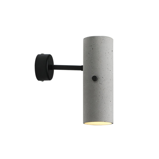 Cylindrical Shade Cement Wall Spotlight Minimalistic Grey LED Wall Lighting Fixture Clearhalo 'Modern wall lights' 'Modern' 'Wall Lamps & Sconces' 'Wall Lights' Lighting' 2205281