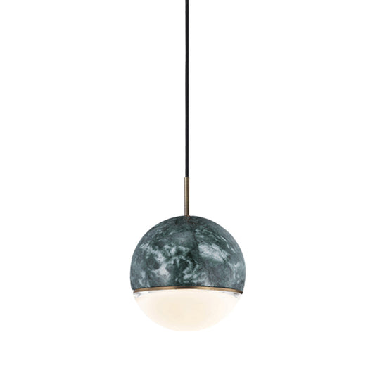 Dome Pendant Light Simplicity Marble Single-Bulb Dining Room Suspension Light Fixture Green 6" Clearhalo 'Ceiling Lights' 'Glass shade' 'Glass' 'Modern Pendants' 'Modern' 'Pendant Lights' 'Pendants' Lighting' 2205301