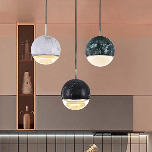 Dome Pendant Light Simplicity Marble Single-Bulb Dining Room Suspension Light Fixture Clearhalo 'Ceiling Lights' 'Glass shade' 'Glass' 'Modern Pendants' 'Modern' 'Pendant Lights' 'Pendants' Lighting' 2205302