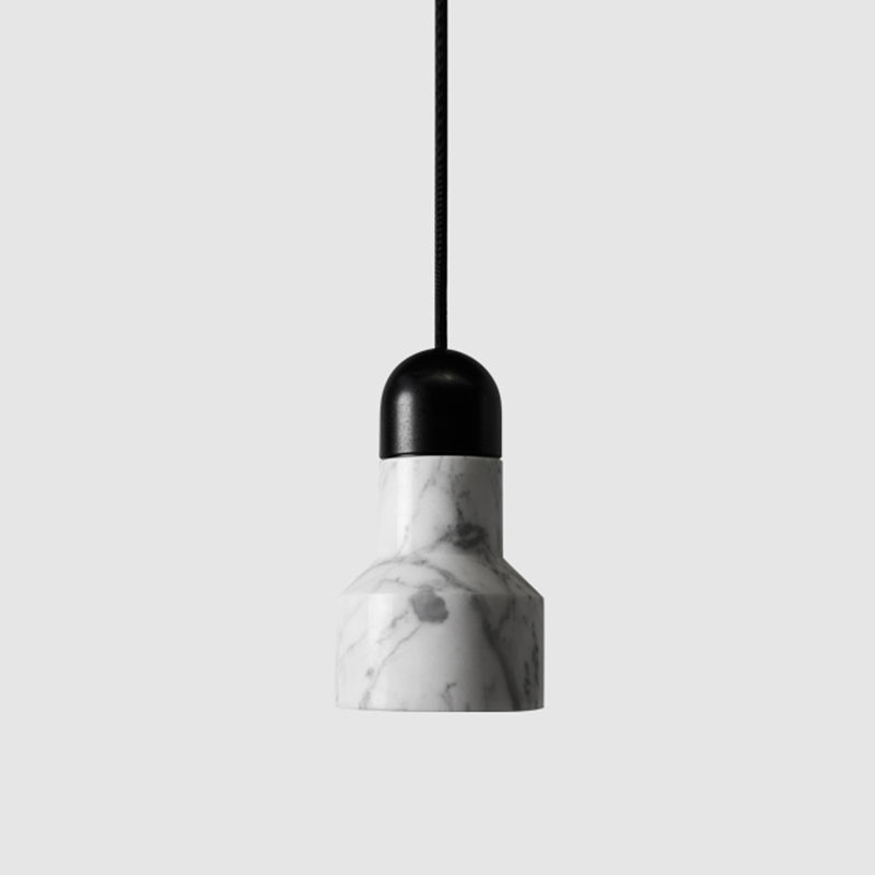 Nordic Flashlight Shaped Suspension Light Marble 1 Bulb Living Room Pendant Light Fixture White B Clearhalo 'Ceiling Lights' 'Lighting' 'Pendant Lights' 2205311_3f04a1e3-d0b8-4332-9b19-f1d8445635bf