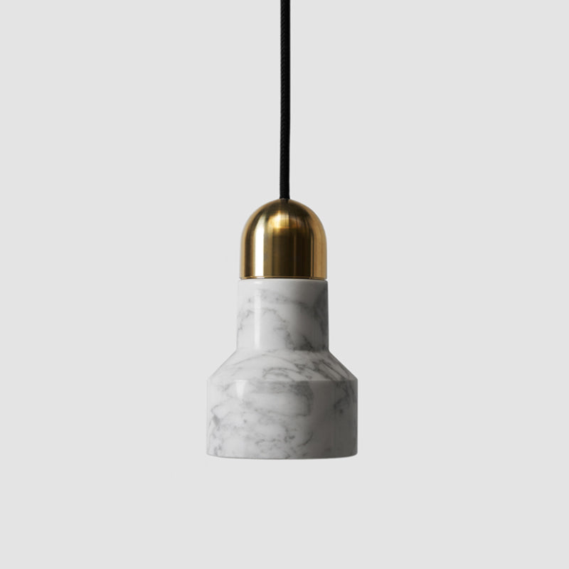 Nordic Flashlight Shaped Suspension Light Marble 1��Bulb Living Room Pendant Light Fixture White A Clearhalo 'Ceiling Lights' 'Modern Pendants' 'Modern' 'Pendant Lights' 'Pendants' Lighting' 2205313