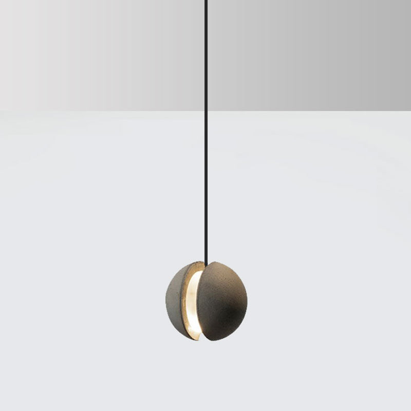 Cement Round Shade Ceiling Light Modern Style 1 Bulb Grey Hanging Lamp for Restaurant Grey B Clearhalo 'Ceiling Lights' 'Modern Pendants' 'Modern' 'Pendant Lights' 'Pendants' Lighting' 2205326