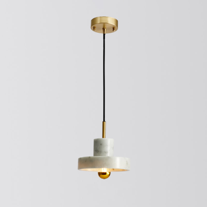 Shaded Dining Room Suspension Lighting Marble 1 Head Minimalistic Pendant Ceiling Light White Barn Clearhalo 'Ceiling Lights' 'Lighting' 'Pendant Lights' 2205328_1a7b251c-f2a5-4def-8aea-bd7560713d68