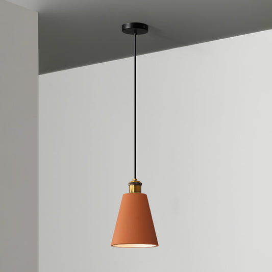 Simple Geometric Shade Pendant Light Resin-Cement Single Dining Room Suspension Light Fixture Orange Cone Clearhalo 'Ceiling Lights' 'Modern Pendants' 'Modern' 'Pendant Lights' 'Pendants' Lighting' 2205366