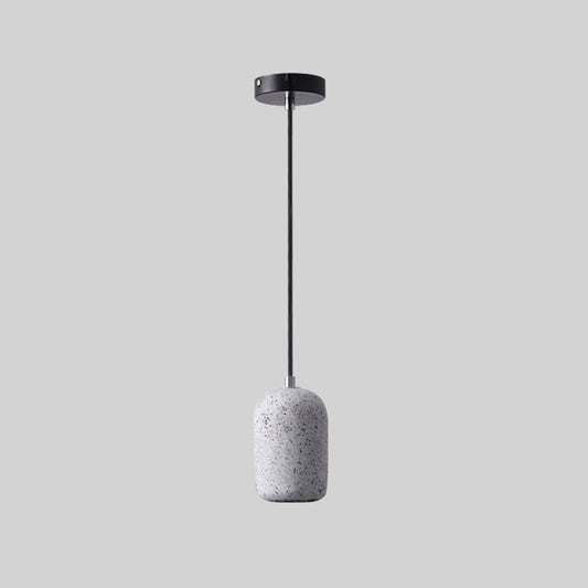 Nordic Capsule Pendant Light Cement Single-Bulb Dining Room Suspension Light Fixture White Clearhalo 'Ceiling Lights' 'Modern Pendants' 'Modern' 'Pendant Lights' 'Pendants' Lighting' 2205430