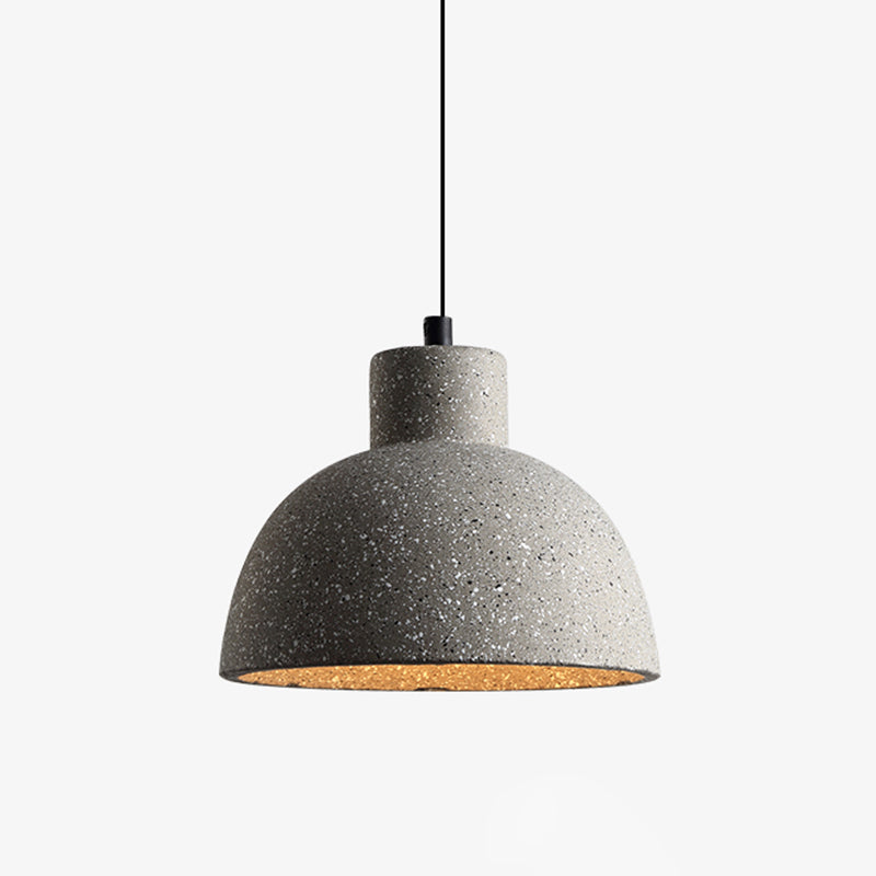 Terrazzo Geometric Suspension Light Minimalistic 1-Light Pendant Light for Dining Room Light Gray Dome Clearhalo 'Ceiling Lights' 'Modern Pendants' 'Modern' 'Pendant Lights' 'Pendants' Lighting' 2205437