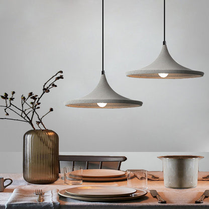 Cone Suspension Lighting Simplicity Cement 1 Head Dining Room Pendant Ceiling Light in Grey Grey Clearhalo 'Ceiling Lights' 'Lighting' 'Pendant Lights' 2205454_13e25f3d-2eea-4bb6-8c38-95413362256d